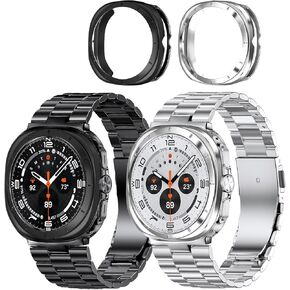 Stainless Steel Band Compatible with Samsung Galaxy Watch Ultra 47mm, No Gap Solid Metal Business Replacement Wristband Galaxy Watch Ultra Strap(2024) for Men Women