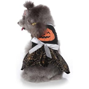 Halloween Dog Dress, Wizard Skeleton Puppy Clothes Dog Cat Bowknot Princess Skirt Costume, Girl Dog Apparel Outfits(Wizard,XL)