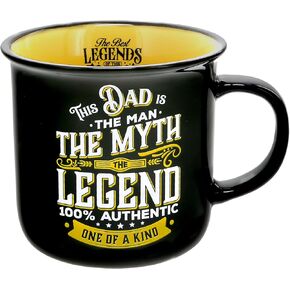 Pavilion Gift Company - Brother Absolute Legend - Ceramic 13-ounce Campfire Double Sided Mug, Brother Mug, Brother Gifts, 1 Count, Black/Gray