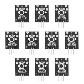SING F LTD 10PCS KY-004 Button Switch Module Key Switch Module14.9x19.2mm 3 Pin Button Switch Module Compatible with A-rduino Compatible with Raspberry Pi