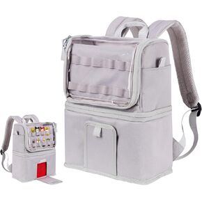 Storage Backpack for Toniebox, Carrying Case Bag for Tonie Figures, Charging Station & Headphone (Grey)