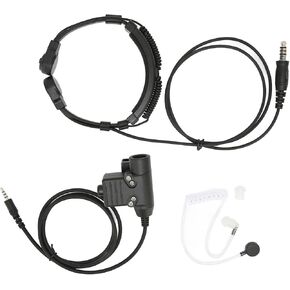 Walkie Talkie Throat Mic,Throat Mic Headset 7.1mm Plug 2 Way Radio Earphone with U94 PTT for 3.5mm Mobile Phone