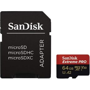 SanDisk Extreme PRO 128GB Micro SDXC UHS-I U3 A2 V30 170MB/s Memory Card with Adapter. Full HD and 4K Ultra HD Video Recording