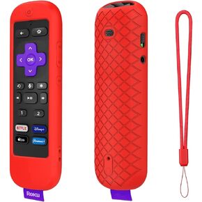 غطاء جهاز تحكم عن بعد من السيليكون متوافق مع جهاز Roku Ultra 2022 New 4K Voice Remote Pro، جراب مضاد للانزلاق لجهاز Roku Streaming Stick 4K+ Control، منفذ شحن محجوز، أحمر in Kuwait