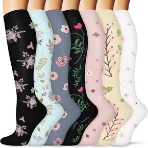 Compression Socks for Women and Men (7 Pairs) - Best Support for Nurses, Medical, Running, Hiking, Travel