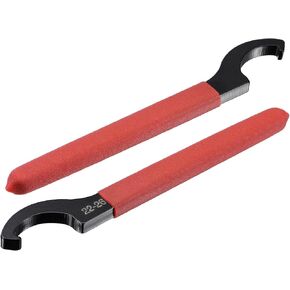 uxcell C Hook Spanner Wrench Collet Chuck for 28-32mm Round Nut, with Red Non-slip Handle 2pcs