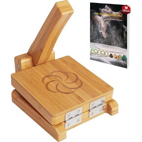 panan Wooden Tortilla Press Mexican Tortillera Presser Made from Natural Food-Grade Acacia Wood - Large Wood Pataconera with 50 Pieces Parchment Paper, Dough Cutter and Recipes eBook (Round 10")