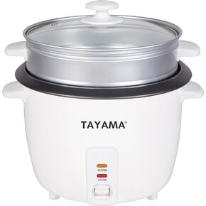 Tayama Rice Cooker with Steam Tray 8 Cups, White (RC-8R)