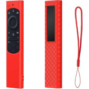 Remote Case for Samsung Smart TV 2022 BN59-01385 BN59-01386 BN59-01391 TM2280E Funda Remote Solar Charging,Silicone Protective Cover,Hanging Rope (Black)