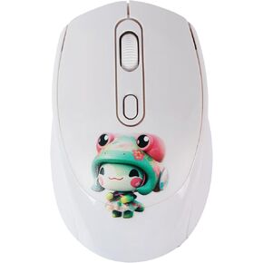 Cute Wireless Mouse,2.4GHz Cartoon Slient Click Animal Print Cordless Optical Mouse Novelty Small Mice with USB Receiver for PC Computer Laptop Kids Gift(Pink)