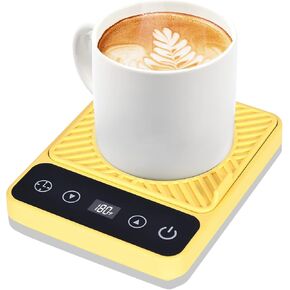 Coffee Warmer for Desk - Electric Candle Warmer Plate, Coffee Mug Warmer with Timer, 6 Temp Mug Warmer, LED Display Smart Coffee Cup Warmer, Mug Heater for Coffee Tea Black