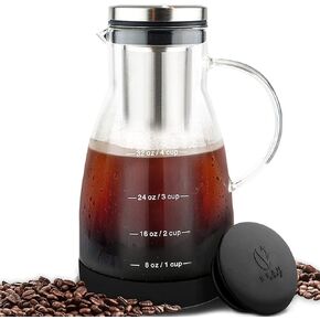 Bean Envy Pour Over Coffee Maker - 5 Cup Borosilicate Glass Carafe - Rust Resistant Stainless Steel Paperless Filter/Dripper - Includes Custom Silicone Sleeve