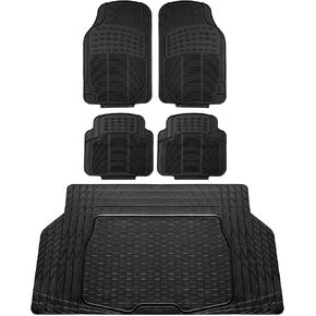 FH Group F16403BLACK ClimaProof™ for all weather protection Universal Fit Black Cargo Mats fits most Cars, SUVs, and Trucks (Semi Custom Trimmable Vinyl, 55" x 32)