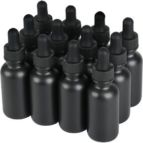 24 Pack,1oz Glass Dropper Bottle, Amber Tincture Bottles with Dropper,Pretty Finish for All Kinds of Liquids,Oil Bottles for Hair- Stronger Suction ideal for Leakproof Travel