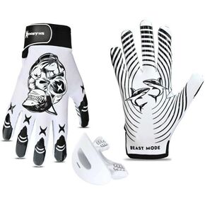 Non-Slip Tacky Football Gloves Ball Feel Sensation, Football Receiver Gloves in Youth, Adult, and Kid Sizes, Ultra Sticky Silicone Strong Palm Grip Adult Football Receiver Gloves