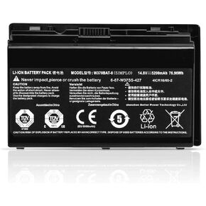 W370BAT-8 6-87-W370S-427 Battery for Clevo Replacement W350ETQ W350ET W355STQ Schenker XMG A503 A522 A722 Sager NP6350 6370 7358 Laptop Battery Gigabyte P2742 Hasee K650S-i7 (14.8V 5200mAh)