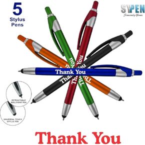 "Thank You" Greeting Gift Stylus Pens for Touchscreen Devices - 2 in 1 Combo Pen - for Employee Appreciation, Events and Parties, Party Favors, 25 Pack