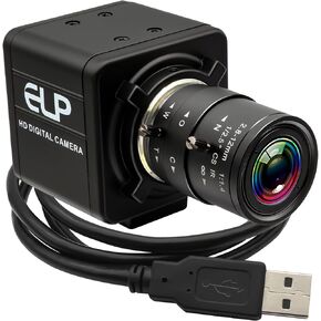 Global Shutter USB Camera Manual Focus Webcam High Speed 5mp@50fps 1440P@60fps Industrial Video Camera with 5-50mm 10X Zoom Lens Variable Focus Close-up PC Camera CS Mount UVC Web Camera for Computer
