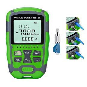 Fiber Optic Tester Portable Fiber Light Power Meter FC/SC/ST Universal Interface Built-in 30Km Visual Fault Locator Li-ion Battery USB Type-C Charge(OPM&VFL) with 1pc FC to LC Adapter