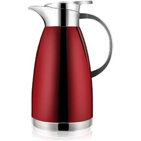 Thermal Coffee Carafe (64 Oz), 18/8 Stainless Steel Insulated Coffee Carafe - Elegant design, Double Walled Vacuum Flask for Tea, Water and Coffee