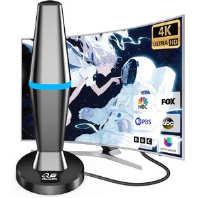 TV Antenna, 2024 Newest Digital TV Antenna for Smart TV, Indoor TV Antennas for Free Local Channels with Strong Magnetic Base, Support 4K 1080p Fire TV and All Older TVs