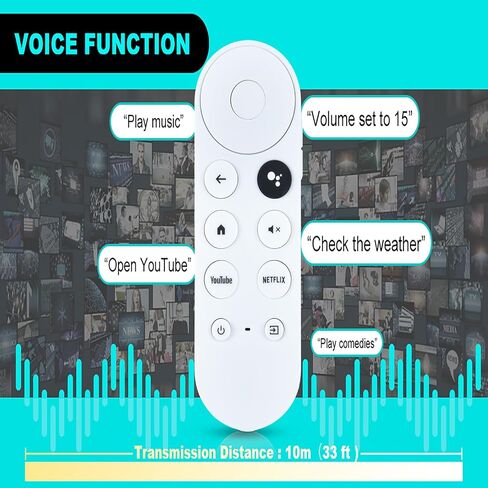 جهاز التحكم عن بعد الصوتي البديل مناسب لمشغل وسائط Google Chromecast 4k Snow Streaming Media Player G9N9N GA01920-US GA01919-US GA01919-US GA01919REM GA02464-US GA02463-US GA01409-US GA01923-US (جهاز التحكم عن بعد فقط) in Saudi Arabia