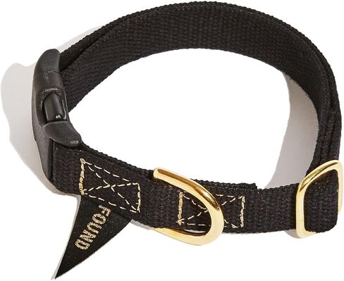Found My Animal - Navy Classic Cotton Dog Collar, (Extra Small) Cotton Webbing - Adjustable, Quick Release Plastic Buckle - Comfortable Dog Training Collar - Made in The USA in Kuwait