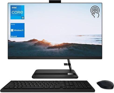 كمبيوتر مكتبي Lenovo IdeaCentre 3 الكل في واحد، شاشة لمس 27 بوصة FHD، الجيل الثاني عشر Intel Core i5-1240P، ذاكرة الوصول العشوائي 16 جيجابايت، 2 تيرابايت PCIe SSD، كاميرا ويب، RJ-45، Wi-Fi 6، لوحة مفاتيح وماوس لاسلكي، Windows 11 Home in Saudi Arabia