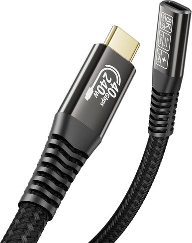 USB-C for Thunderbolt 4 Extension Cable 40Gbps Data Transfer, USB c Male to USB c Female Cable, 8K Display/PD 240W, Compatible with Thunderbolt 3/USB 4/3/SSD eGPU 2M/6.6FT in Kuwait
