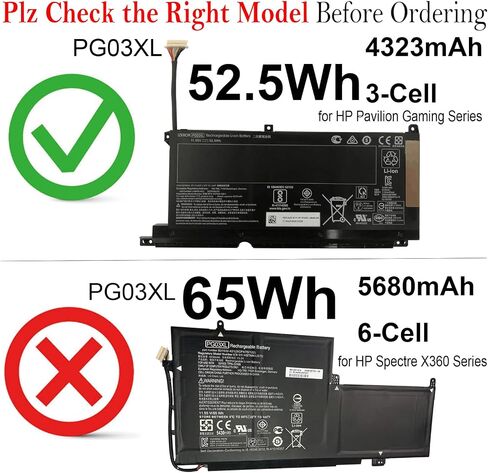 IZKROR PG03XL 52.5Wh استبدال بطارية HP Pavilion Gaming 15-DK 15-ec 15-ec0000 16-A00000 15t-DK100 15z-EC200 OMEN 5X FPC52 Series HSTNN-OB1I HSTNN-DB9G L48495-005 L48430-AC1 L4843 0-AC2 11.55 فولت in Kuwait