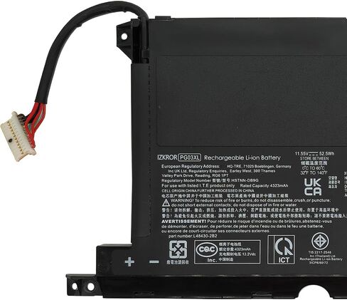 IZKROR PG03XL 52.5Wh استبدال بطارية HP Pavilion Gaming 15-DK 15-ec 15-ec0000 16-A00000 15t-DK100 15z-EC200 OMEN 5X FPC52 Series HSTNN-OB1I HSTNN-DB9G L48495-005 L48430-AC1 L4843 0-AC2 11.55 فولت in Kuwait