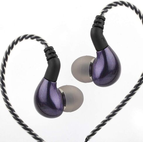 Linsoul BLON BL03 HiFi 10mm Carbon Diaphragm Dynamic Driver in-Ear Earphone IEM with 0.78mm 2pin Detachable Cable (with mic, Silver) in Saudi Arabia