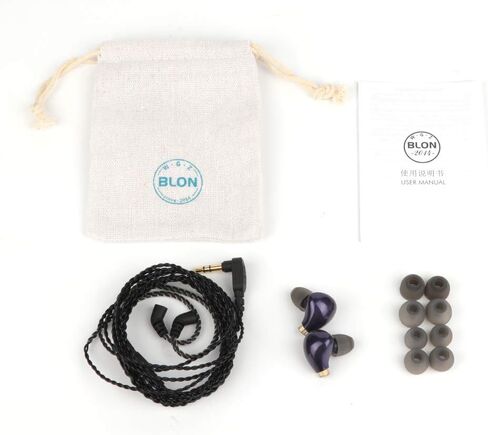 Linsoul BLON BL03 HiFi 10mm Carbon Diaphragm Dynamic Driver in-Ear Earphone IEM with 0.78mm 2pin Detachable Cable (with mic, Silver) in Saudi Arabia