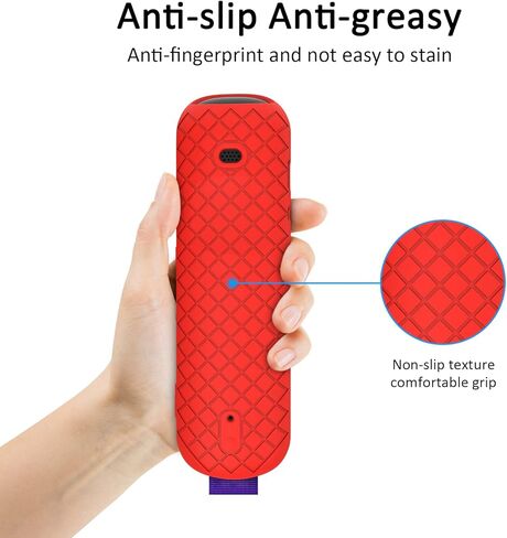 غطاء جهاز تحكم عن بعد من السيليكون متوافق مع جهاز Roku Ultra 2022 New 4K Voice Remote Pro، جراب مضاد للانزلاق لجهاز Roku Streaming Stick 4K+ Control، منفذ شحن محجوز، أحمر in Kuwait