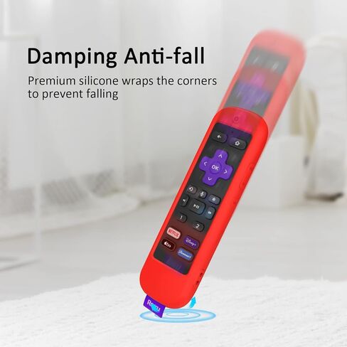 غطاء جهاز تحكم عن بعد من السيليكون متوافق مع جهاز Roku Ultra 2022 New 4K Voice Remote Pro، جراب مضاد للانزلاق لجهاز Roku Streaming Stick 4K+ Control، منفذ شحن محجوز، أحمر in Kuwait