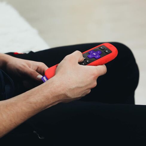 غطاء جهاز تحكم عن بعد من السيليكون متوافق مع جهاز Roku Ultra 2022 New 4K Voice Remote Pro، جراب مضاد للانزلاق لجهاز Roku Streaming Stick 4K+ Control، منفذ شحن محجوز، أحمر in Kuwait