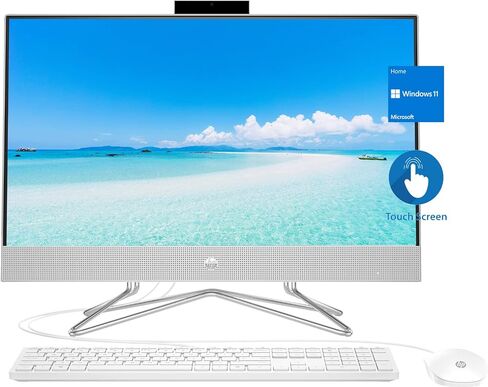 HP 2022 أحدث كمبيوتر مكتبي الكل في واحد، شاشة لمس FHD مقاس 23.8 بوصة، Intel Core i7-10510U، ذاكرة الوصول العشوائي 16 جيجابايت، 512 جيجابايت SSD، واي فاي، HDMI، RJ-45، كاميرا ويب، لوحة مفاتيح وماوس سلكية، Windows 11 Home، فضي in Saudi Arabia