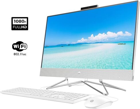 HP 2022 أحدث كمبيوتر مكتبي الكل في واحد، شاشة لمس FHD مقاس 23.8 بوصة، Intel Core i7-10510U، ذاكرة الوصول العشوائي 16 جيجابايت، 512 جيجابايت SSD، واي فاي، HDMI، RJ-45، كاميرا ويب، لوحة مفاتيح وماوس سلكية، Windows 11 Home، فضي in Saudi Arabia