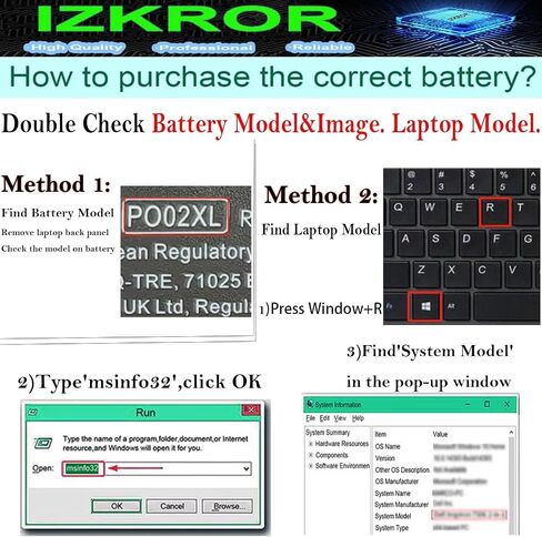 IZKROR PO02XL 37Wh Laptop Battery Replacement for HP Stream 11-AH 11-AK 11-R 11-Y / Stream 11 Pro G2 G3 G4 G5 / Stream 11 Pro G4 EE Series 824560-005 823908-1C1 823908-2C1 HSTNN-DB7G HSTNN-IB7G 7.6V in Saudi Arabia