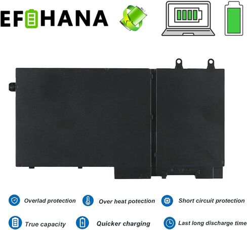 1V1XF 07VTMN Laptop Battery Replace for Dell Latitude 5400 5410 5500 5510 Precision 3540 3550 Inspiron 7590 7591 7791 2-in-1 Series 01V1XF XV8CJ R8D7N 4GVMP RF7WM 9JRYT X77XY 11.4V 42Wh 3-Cell in Kuwait