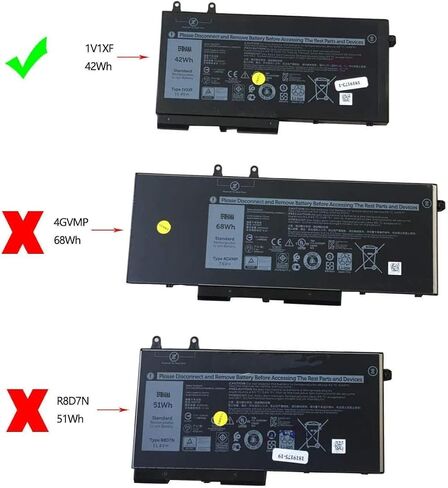 1V1XF 07VTMN Laptop Battery Replace for Dell Latitude 5400 5410 5500 5510 Precision 3540 3550 Inspiron 7590 7591 7791 2-in-1 Series 01V1XF XV8CJ R8D7N 4GVMP RF7WM 9JRYT X77XY 11.4V 42Wh 3-Cell in Kuwait