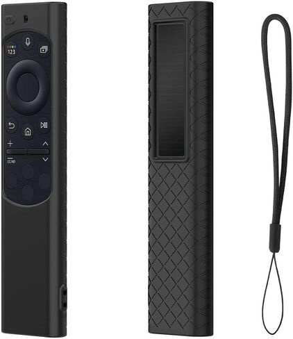 Remote Case for Samsung Smart TV 2022 BN59-01385 BN59-01386 BN59-01391 TM2280E Funda Remote Solar Charging,Silicone Protective Cover,Hanging Rope (Black) in Saudi Arabia