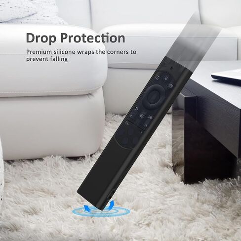 Remote Case for Samsung Smart TV 2022 BN59-01385 BN59-01386 BN59-01391 TM2280E Funda Remote Solar Charging,Silicone Protective Cover,Hanging Rope (Black) in Saudi Arabia
