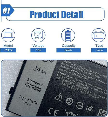 استبدال بطارية الكمبيوتر المحمول Dentsing J7HTX 7XNTR لجهاز Dell Latitude 12 7202 7212 سلسلة الأجهزة اللوحية الوعرة 02JT7D FH8RW J82G5 7.6V 34Wh 4342mAh in Saudi Arabia