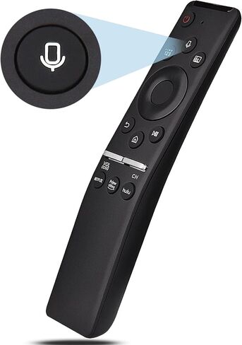 بديل لجهاز التحكم عن بعد Samsung-TV، التحكم الصوتي الذكي المتوافق مع BN59-1312A، لتلفزيونات Samsung 2018-2023 ذات الإطار المنحني QLED LED LCD 8K 4K، مع 3 اختصارات NEFTLIX، Prime Video، Hulu in Saudi Arabia