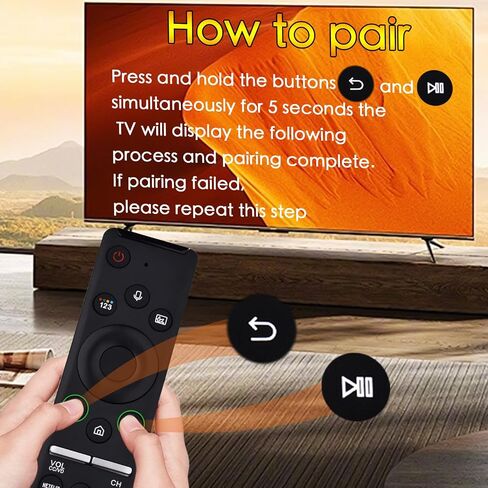 بديل لجهاز التحكم عن بعد Samsung-TV، التحكم الصوتي الذكي المتوافق مع BN59-1312A، لتلفزيونات Samsung 2018-2023 ذات الإطار المنحني QLED LED LCD 8K 4K، مع 3 اختصارات NEFTLIX، Prime Video، Hulu in Saudi Arabia