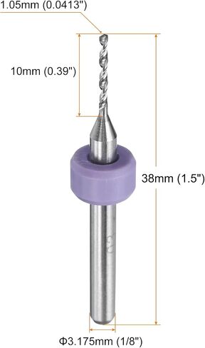20pcs Micro PCB Drill Bits 0.1mm / 0.0039" Tungsten Steel Carbide Twist Mini Drill Tool with 1/8" Shank for Printed Circuit Board Stone CNC Engraving in Saudi Arabia