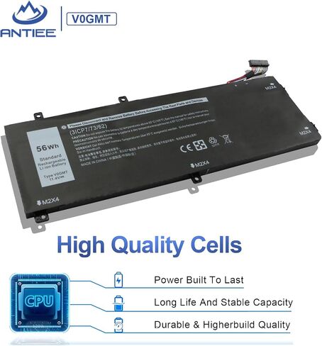 V0GMT استبدال بطارية الكمبيوتر المحمول Dell G7 17 Gaming 7700 XPS 15 7590 9570 Series 09TM7D 0NYD3W NCC3D 0NCC3D 4K1VM W62W6 0W62W6 0XYCW0 0V0GMT XYCW0 TJDRR 0TJDRR 5XJ28 5D91C 11.4V 56 واط ساعي 4649 مللي أمبير 3 خلايا in Saudi Arabia