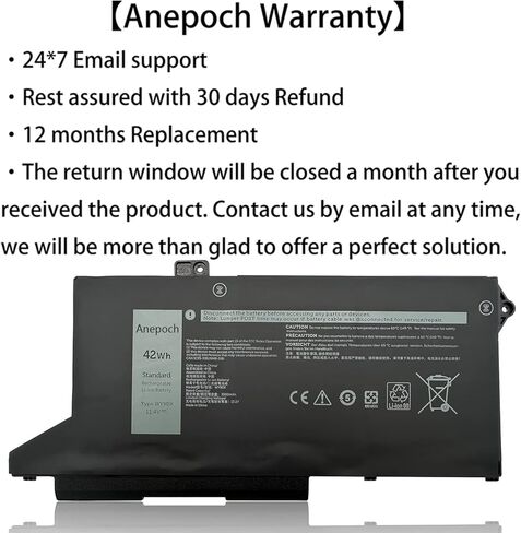 استبدال بطارية الكمبيوتر المحمول WY9DX لجهاز Dell Latitude 5420 5520 Precision 15 3560 Series RJ40G 01K2CF 075X16 0WK3F1 0M3KCN 005R42 11.4V 42Wh 3500mAh in Kuwait