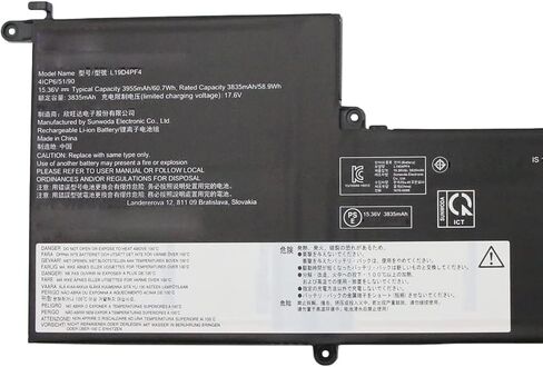 L19D4PF4 60.7Wh 3955mAh Battery Replacement for Lenovo ideapad Yoga Slim 7-14IIL05 Slim 7-14ARE05 Slim 7-14ITL05 Slim 7-14IIL05 7-14ARE05 7-14ITL05 Series L19M4PF4 L19C4PF4 15.36V in Saudi Arabia